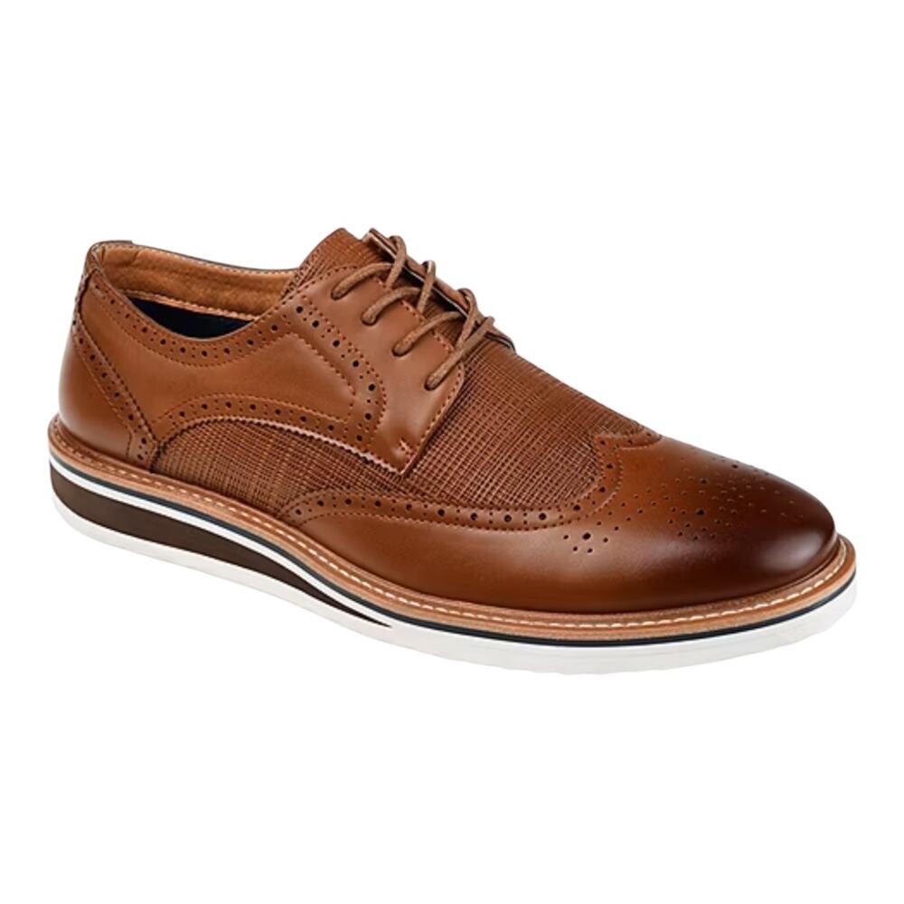 Vance Co Men's Warrick Wingtip Derby Oxfords Brown Size 10